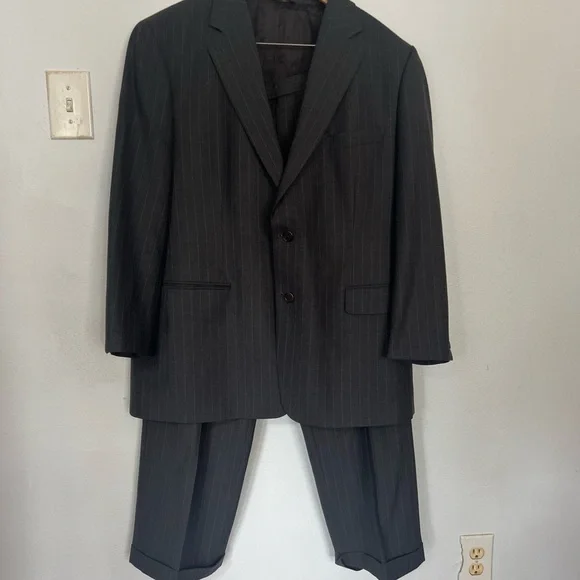 Brooks Brothers 346 Blazer Mens 45R Gray Wool Blend Suit Jacket Coat Set
